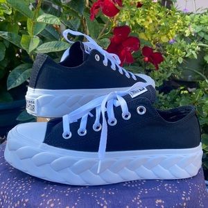 New CTAS OX Cable Lift / Platform Black & White Converse Sneakers